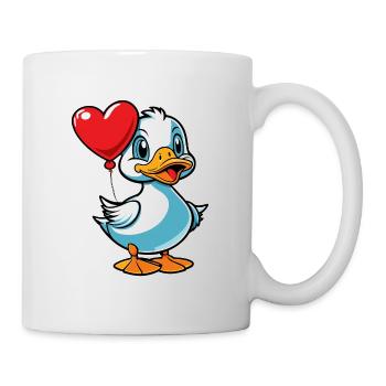 Ente Herz - Valentinstag - Tasse - Weiß - Rechts