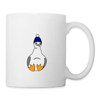 Seagull with hat - Bird, Sea, Baltic Sea - Mug - white - Right