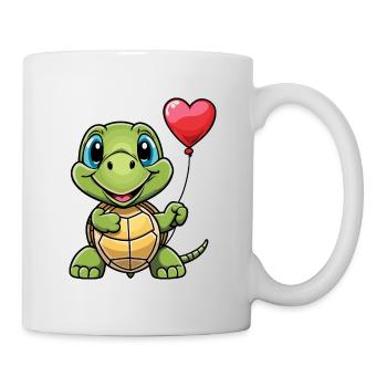 Schildkröte Herz - Valentinstag - Tasse - Weiß - Rechts