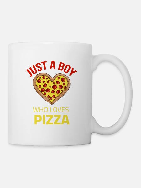just a boy who loves pizza - Mug - white