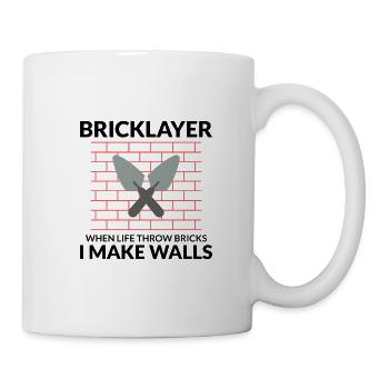 Bricklayer Wisdom: Turning Life's Bricks into Wall - Mug - white - Right