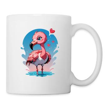 Verschenke diesen süßen Flamingo zum Valentinstag - Tasse - Weiß - Rechts