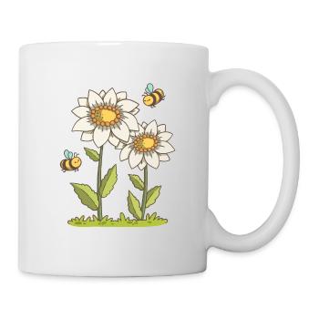 Bienen und Blüten - Tasse - Weiß - Rechts