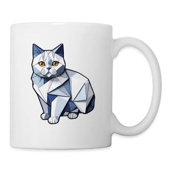 British Shorthair Cat Origami - Mug - white - Right