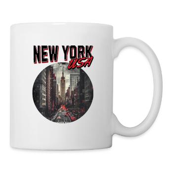New York City NYC USA Amerika Stadt Skyline Retro - Tasse - Weiß - Rechts