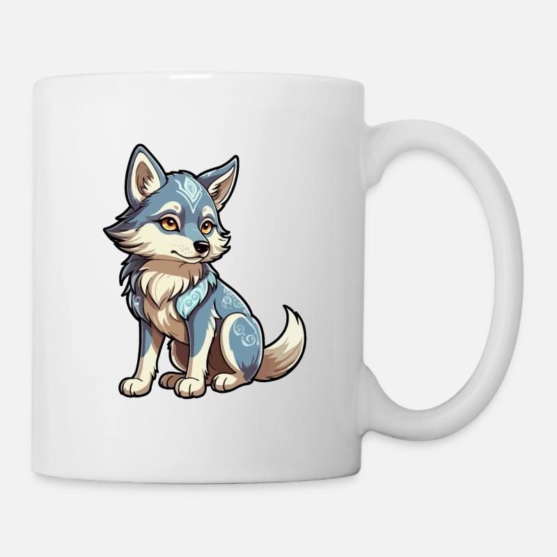 Illustration fantastique de loup - Mug blanc - blanc