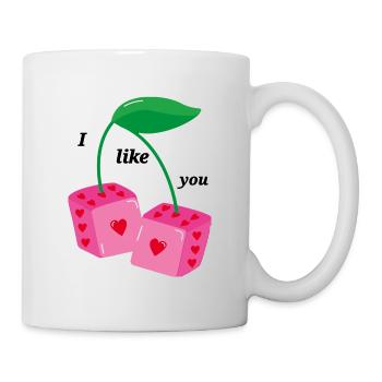 I like you. - Tasse - Weiß - Rechts