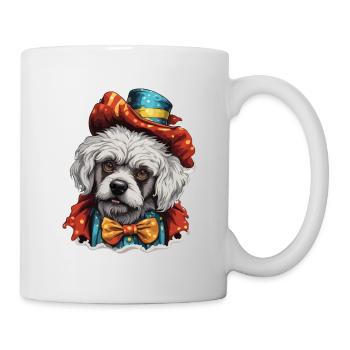 Clown Animal / Cirque / Drôle / Coloré / Spectacle / Chien - Mug blanc - blanc - Droite