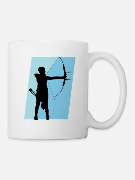 Bogen Schießsport Bogen - Tasse - Weiß