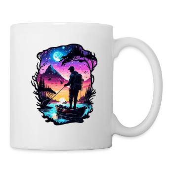 Angler Siluette / Fishing / Fish / Lake / Sport - Mug - white - Right