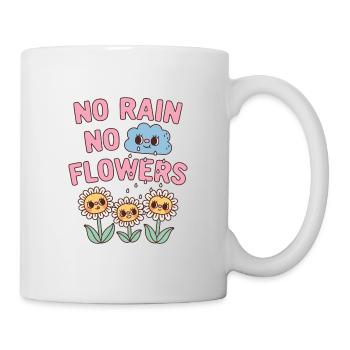 Cute No Rain No Flowers Motivational Quote - Mug - white - Right