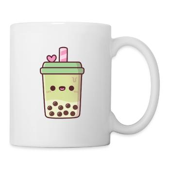 Süßer Matcha Latte Boba Tee - Tasse - Weiß - Rechts