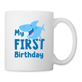 1er anniversaire garçon 1er requin - Mug blanc - blanc - Droite