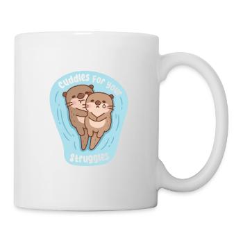 Cute Otters Cuddles For Your Struggles Support - Mug - white - Right