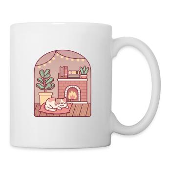 Cute Frog Reading A Book In Cozy Room - Mug - white - Right