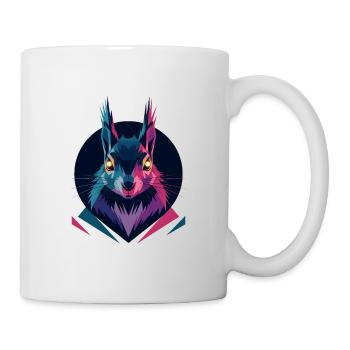 Low-Poly-Eichhörnchen - Tasse - Weiß - Rechts