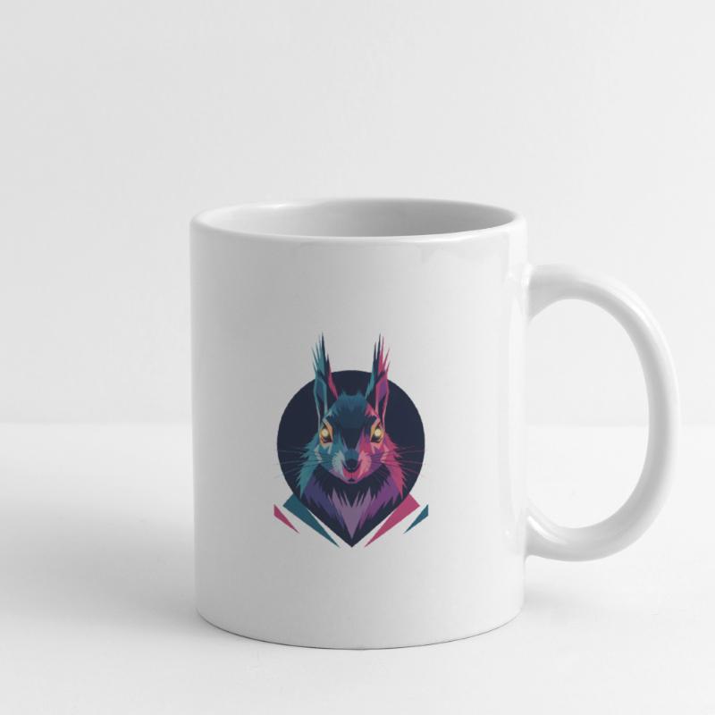 Low-Poly-Eichhörnchen Tasse