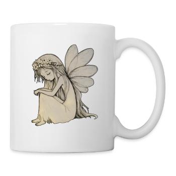 Fee Zeichnung, Fee Illustration, Fee Welt - Tasse - Weiß - Rechts