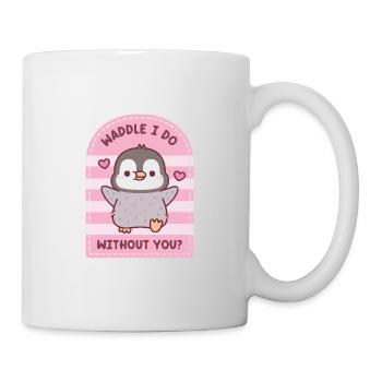 Cute Penguin Waddle I Do Without You Valentine Pun - Mug - white - Right