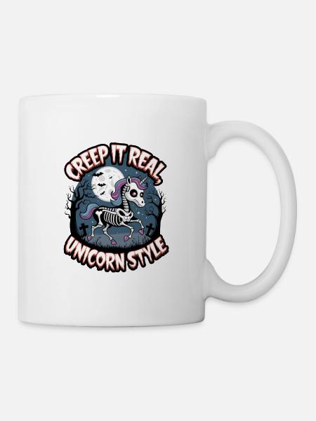 Grusel es im echten Einhorn-Stil - Tasse - Weiß