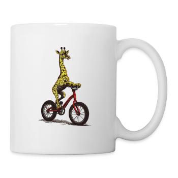 Giraffe on bike - Mug - white - Right