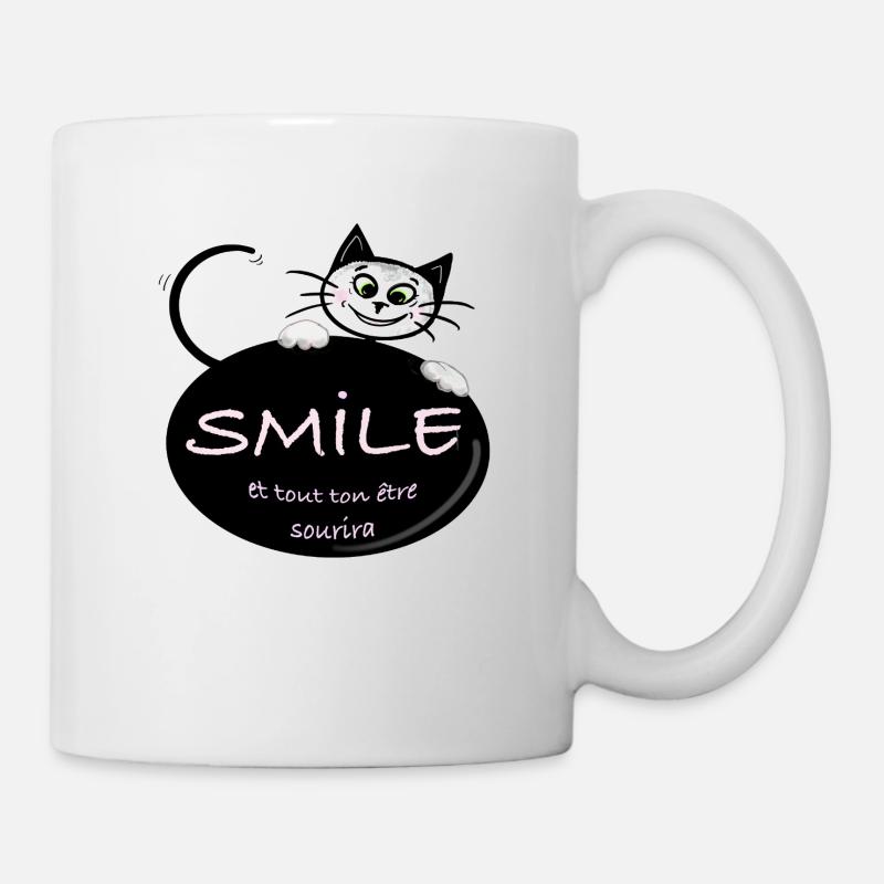 Bubble Happy The Cat SMILE - Mug - white