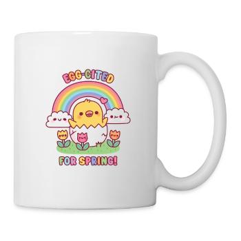 Cute Chick Tulips And Rainbow Egg-cited For Spring - Mug - white - Right