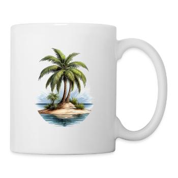 Eine Palme auf einer einsamen Insel - Tasse - Weiß - Rechts