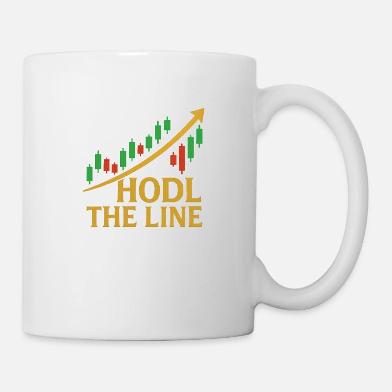 HODL The Line - Crypto Trading Chart - Tasse - Weiß