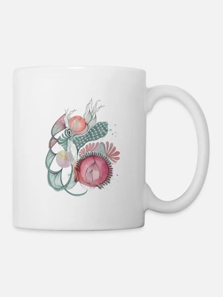 Blumenmeer Wellenkunst - Tasse - Weiß