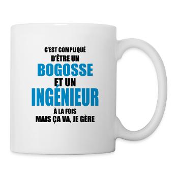 c'est compliqué d'être un bogosse et ingénieur - Mug blanc - blanc - Droite
