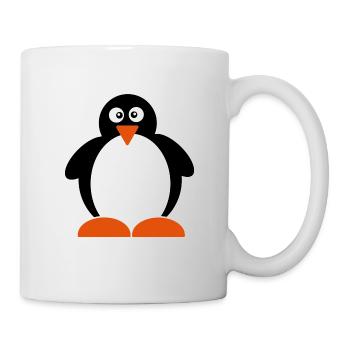 Pinguin - Tasse - Weiß - Rechts