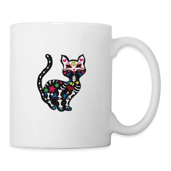 Katze Cat Dia de los muertos cinco de mayo Kitty - Tasse - Weiß - Rechts
