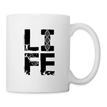 LIFE , a four letter word - Geschenkidee - Tasse - Weiß - Rechts