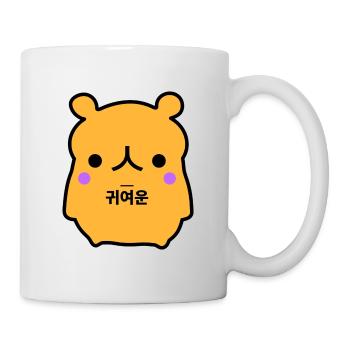 Ours coréen mignon orange - Mug blanc - blanc - Droite