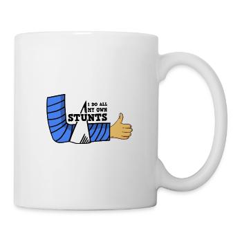 Gipsarm Knochenbruch Stuntman Gips - Tasse - Weiß - Rechts