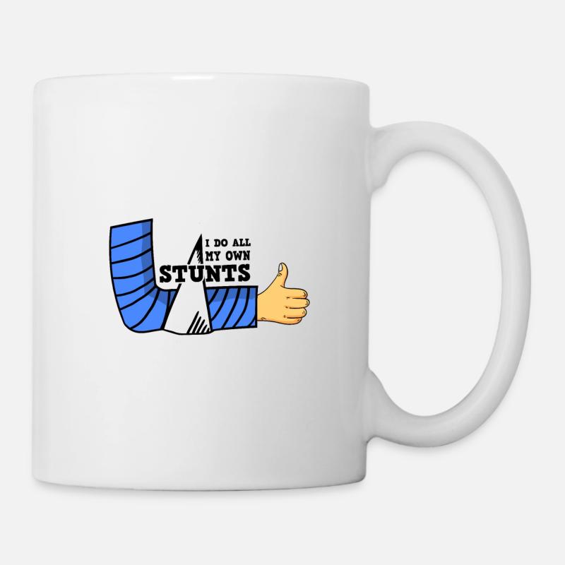 Gipsarm Knochenbruch Stuntman Gips - Tasse - Weiß