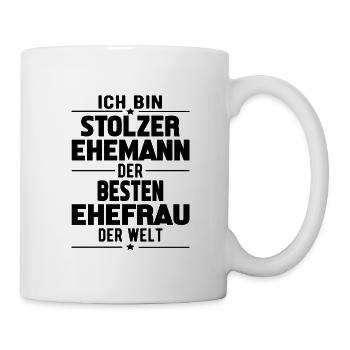 Herren Stolzer Ehemann der besten Ehefrau der Welt - Tasse - Weiß - Rechts