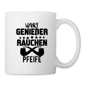 Pfeife Wahre genießer Rauchen Pfeife Friedenspfeif - Tasse - Weiß - Rechts