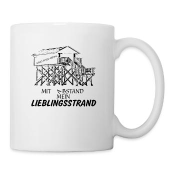 Mit Abstand mein Lieblingsstrand - Tasse - Weiß - Rechts
