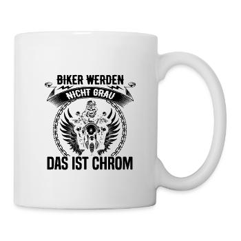 Biker werden nicht Grau das ist Chrom Motorrad - Tasse - Weiß - Rechts