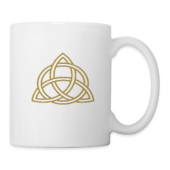 Goldener keltischer Knoten - Tasse - Weiß - Rechts