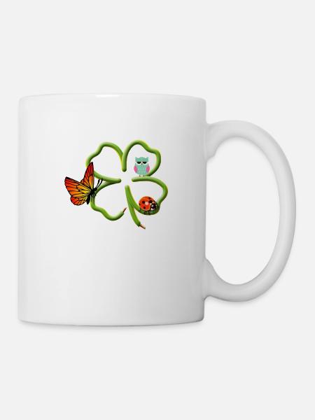 Trèfle à quatre feuilles - Mug blanc - blanc