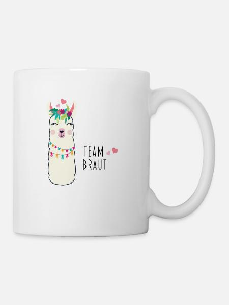 Team Braut Lama Alpaka Alpaca - Tasse - Weiß