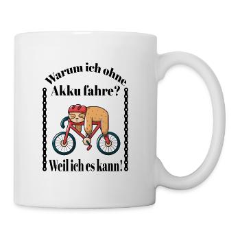 Faultier auf einem Fahrrad - Tasse - Weiß - Rechts