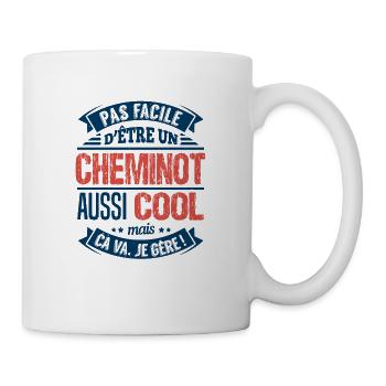 Pas Facile D'Être Un Cheminot Aussi Cool - Mug blanc - blanc - Droite