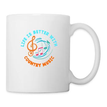 La vie est meilleure avec la musique country - Mug blanc - blanc - Droite