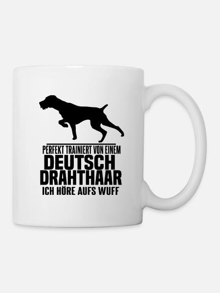 Deutsch Drahthaar Hund Hundspruch - Tasse - Weiß