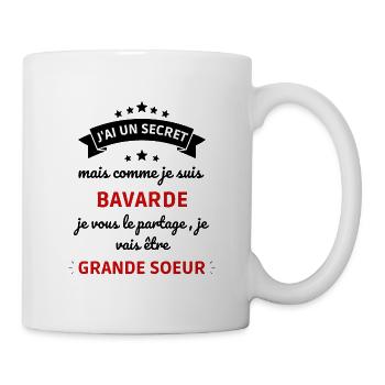 je suis bavarde et future grande soeur ! annonce - Mug blanc - blanc - Droite