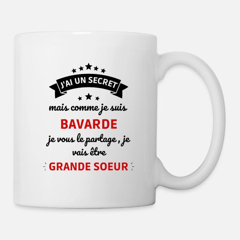 je suis bavarde et future grande soeur ! annonce - Mug blanc - blanc
